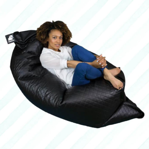 Elephant Jumbo Quilted Bean Bag Black