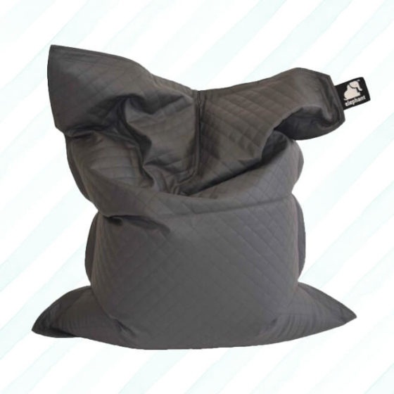 Elephant Jumbo Quilted Bean Bag Grey