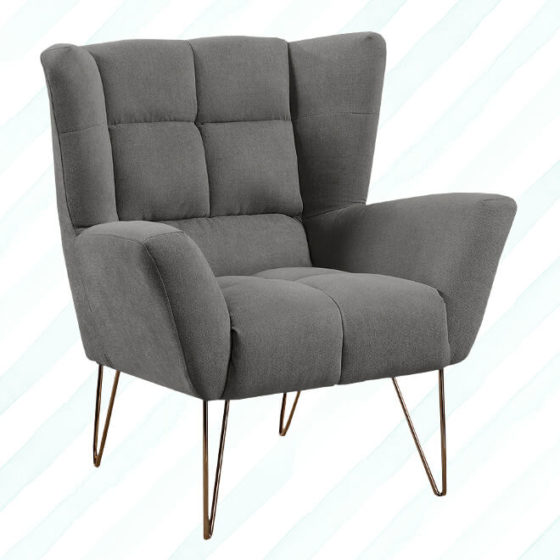 Laura light grey armchair