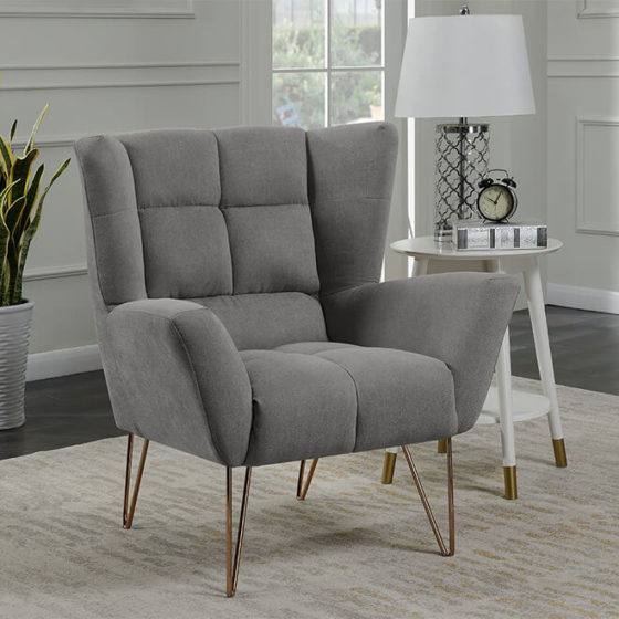 Laura light grey armchair