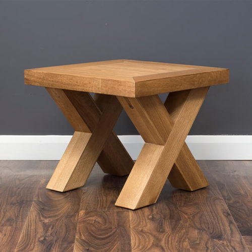 X Oak Lamp Table