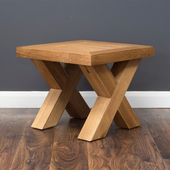 X Oak Lamp Table