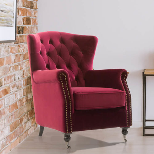 Dover Wingback Chair Berry