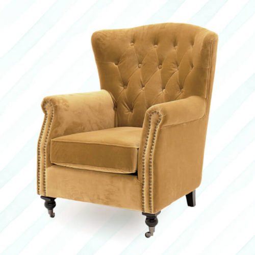 Dover Wingback Chair Mustard