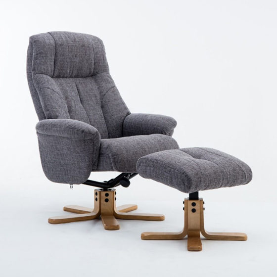 Dubai Recliner & Footstool – Lisbon Grey