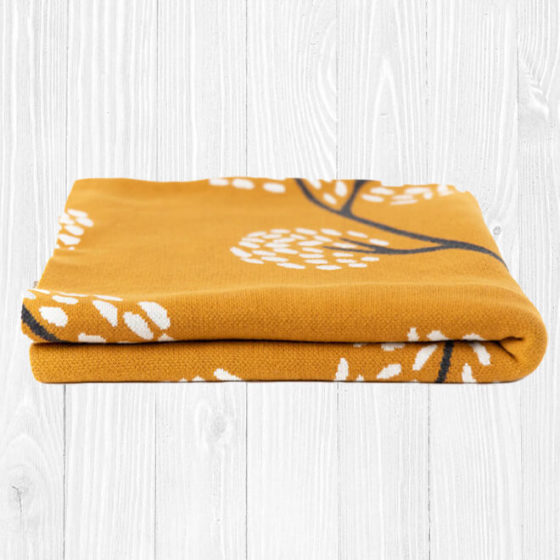 Elephant Living Mustard Throw