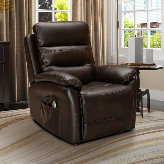 Arianna Lift+Rise Armchair – Brown Leather