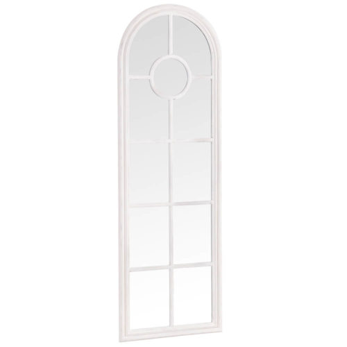 Narrow Arched Window Mirror - White