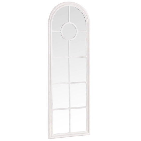 Narrow Arched Window Mirror – White