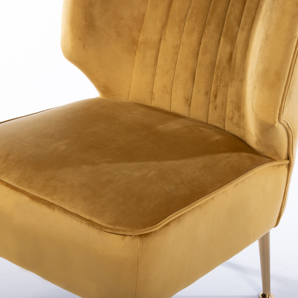 Accent Chair Mustard Velvet 3 