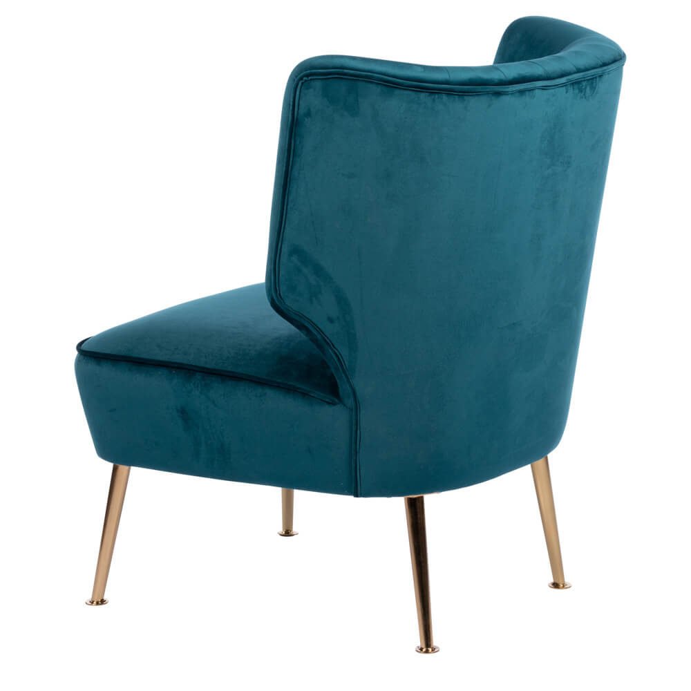 Accent Chair - Teal Velvet Fabric - Get Furnished