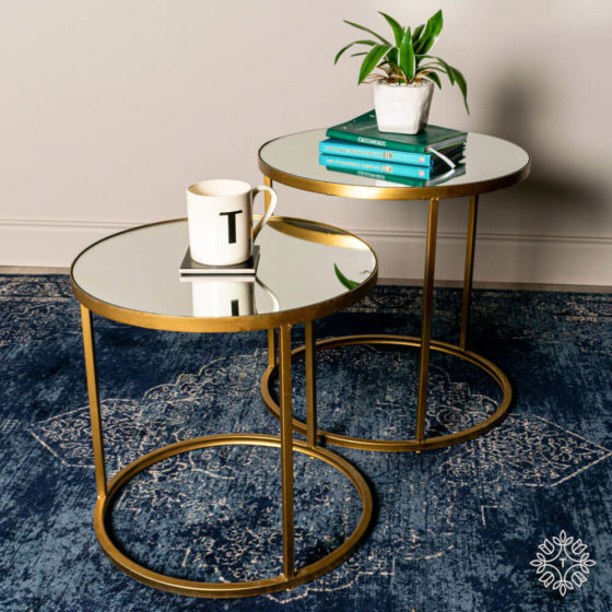 Avery Set of 2 Accent Tables – Gold