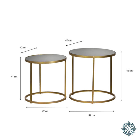 Avery Set of 2 Accent Tables – Gold 6