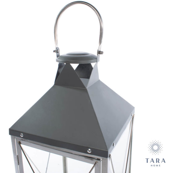 Nova Set of 2 Lanterns Grey Chrome