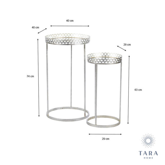 Ridgley Set of 2 Accent Tables – Silver