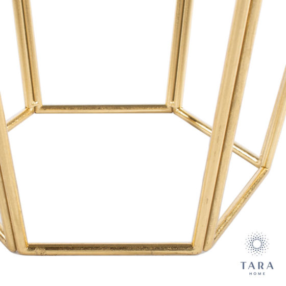 Geometric Accent Table – Mirrored Gold