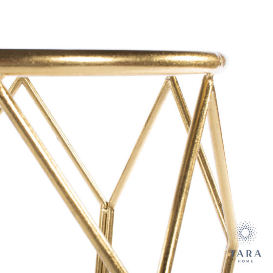 Geometric Accent Table – Mirrored Gold