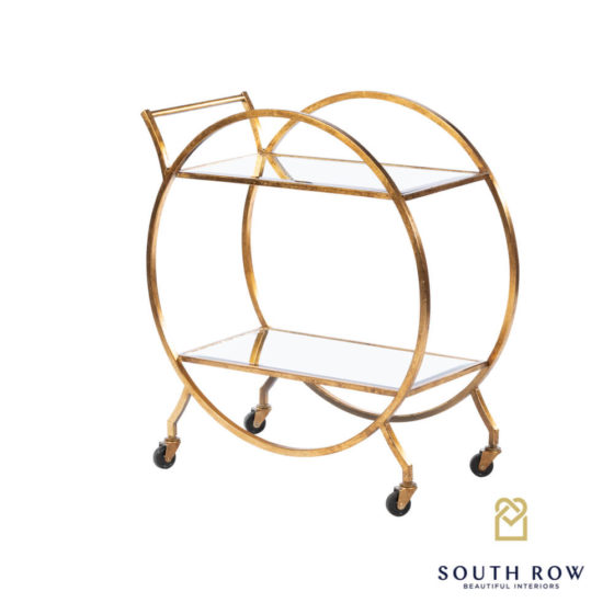 Harriet Circle Drinks Trolley Gold
