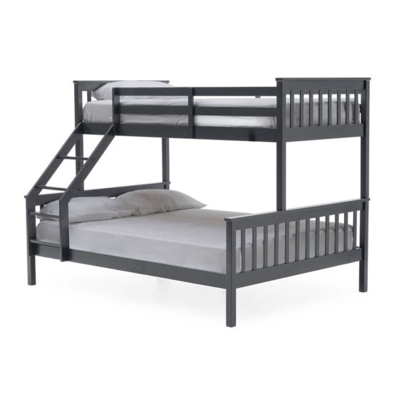 Sara Triple Sleeper Bunk Bed – Grey
