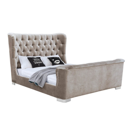 Belvedere Fabric Bed - Champagne