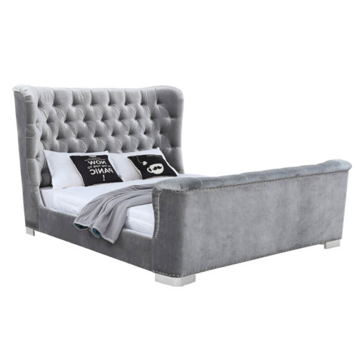 Belvedere Fabric Bed - Pewter