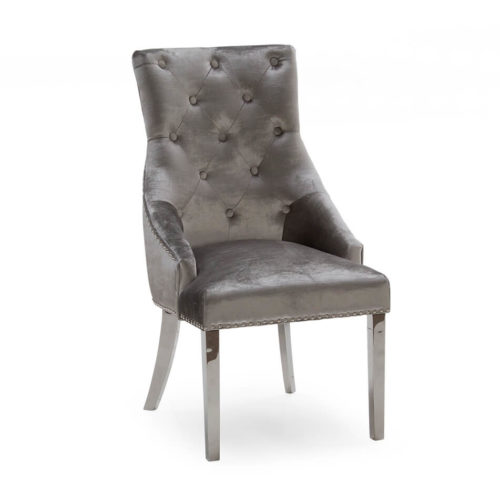 Belvedere Knockerback Dining Chair - Pewter