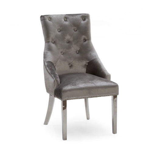 Belvedere Knockerback Dining Chair - Pewter