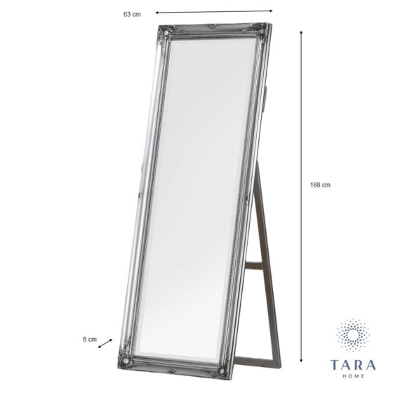 Chateau Wide Cheval Mirror – Silver