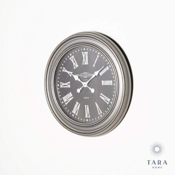 Jana Oversize Wall Clock – Rustic Grey