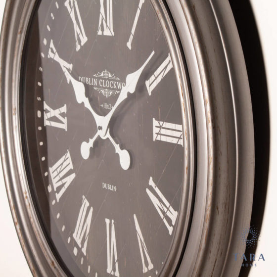 Jana Oversize Wall Clock – Rustic Grey