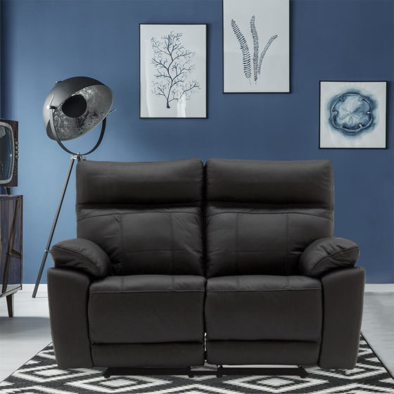 Prosecco 2 Seater Reclining Sofa – Black