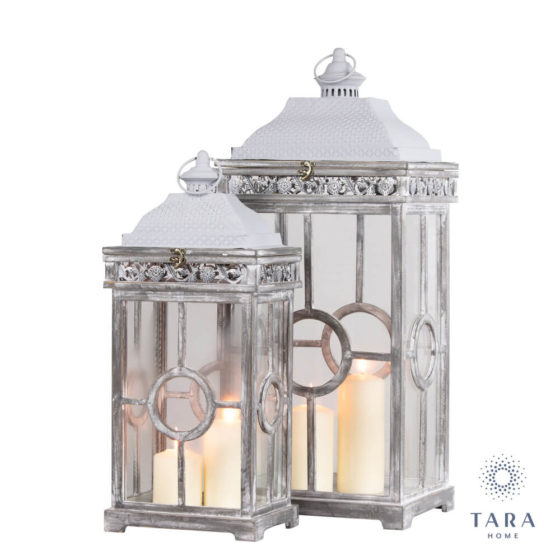 Cambridge Set of 2 Lanterns Grey