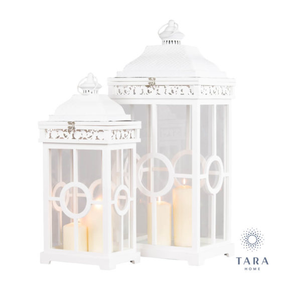 Cambridge Set of 2 Lanterns – White