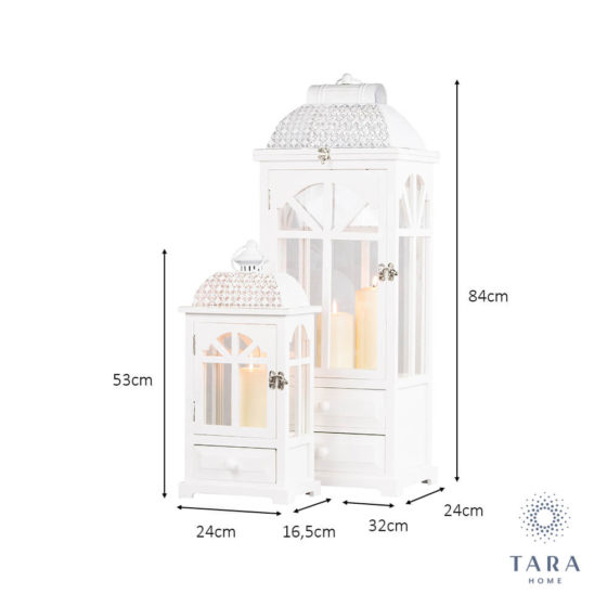 Chester Set of 2 Window Lanterns White