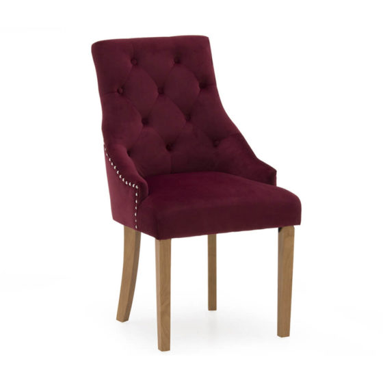 Hobart Dining Chair – Velvet Crimson