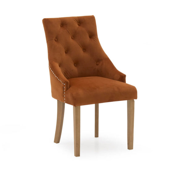 Hobart Dining Chair – Velvet Pumpkin