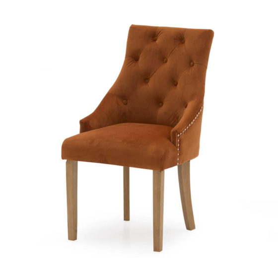 Hobart Dining Chair – Velvet Pumpkin