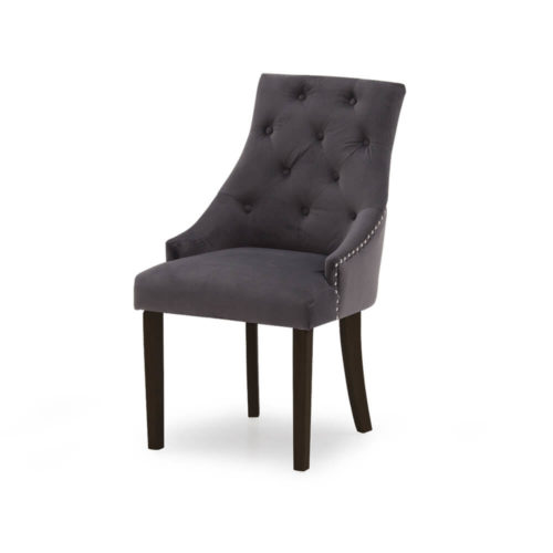 Hobart Dining Chair with Dark Leg - Velvet Misty