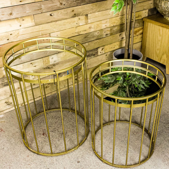 Cage Set of 2 Side Tables Gold