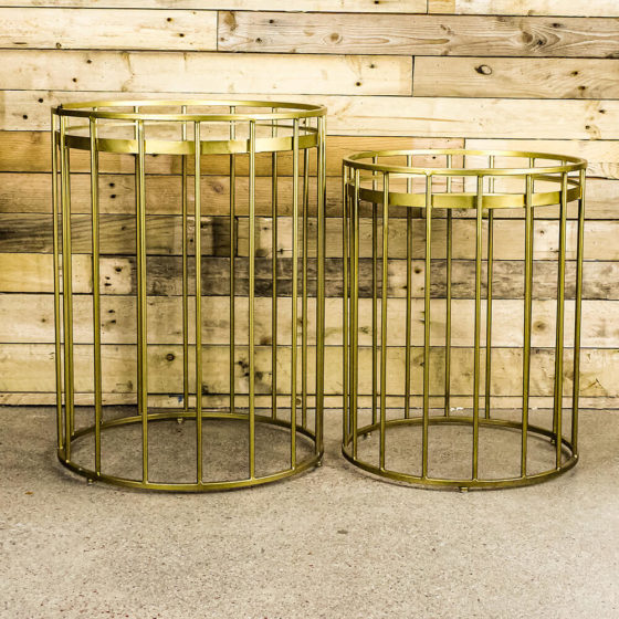 Cage Set of 2 Side Tables Gold