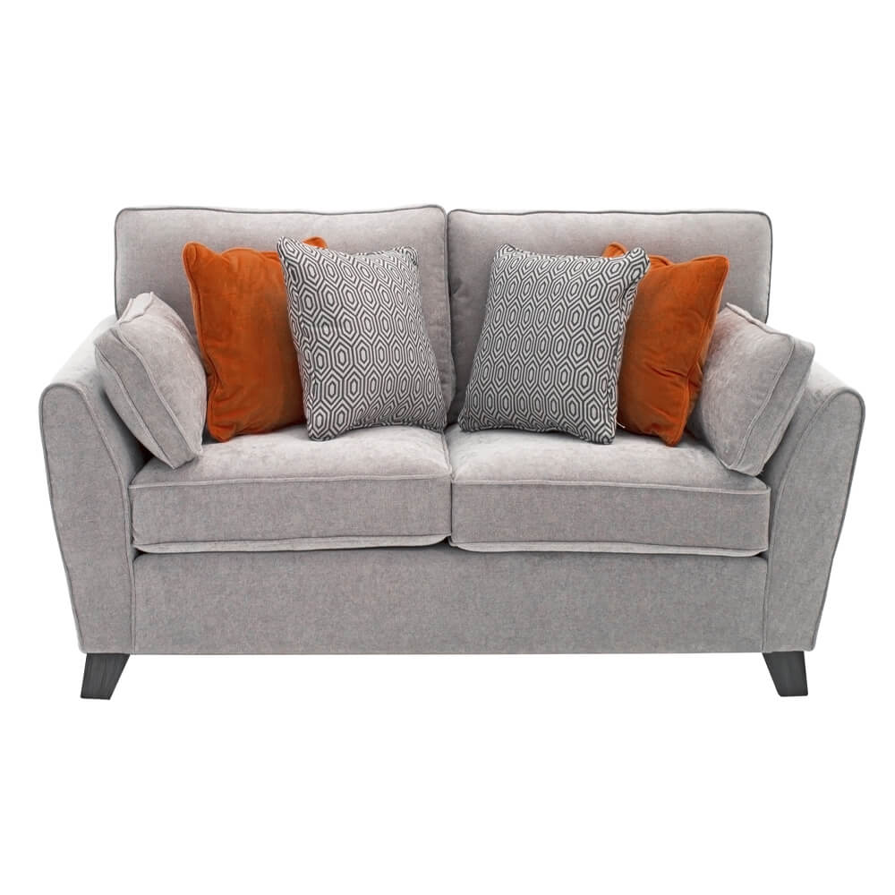 Cardiff 2 Seater Sofa Silver Chenille Fabric Get Furnished