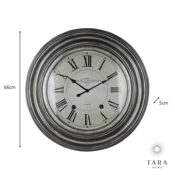 Dublin Clockworks Clock – Pewter 66cm