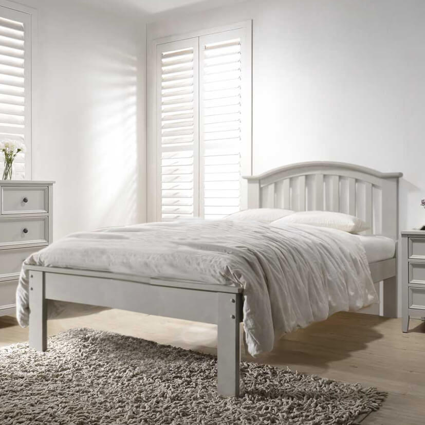 Milano Curved Kingsize Bed Clay Taupe, Coastal Style King Size Bed
