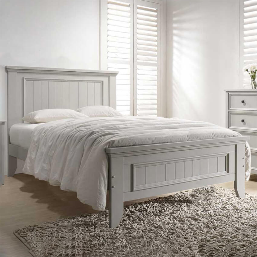 Milano Paneled Kingsize Bed Clay, Coastal Style King Size Bed