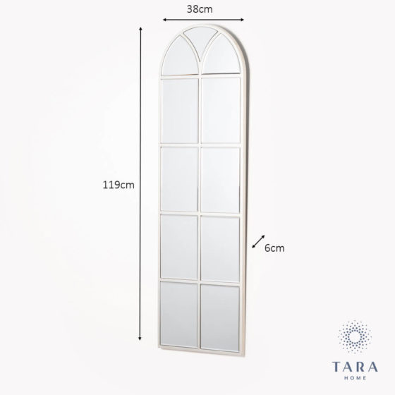 Slim Palladian Window Mirror Champagne 119cm