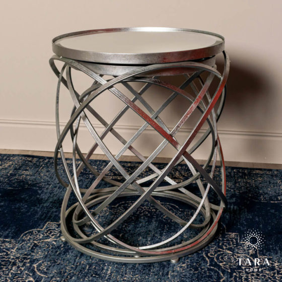 Spirals Set of 2 Side Tables – Silver