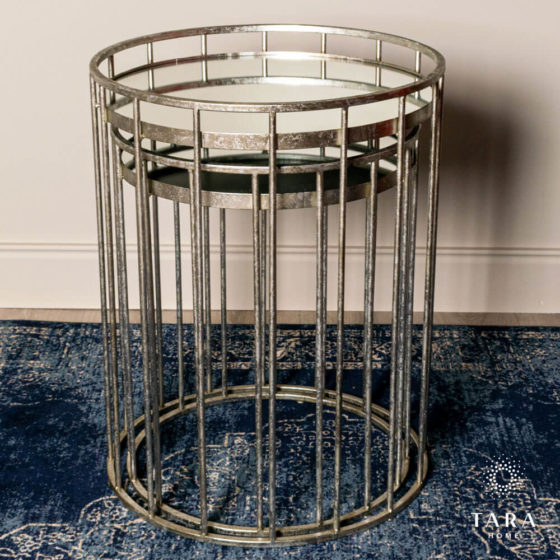 Cage Set of 2 Side Tables – Silver