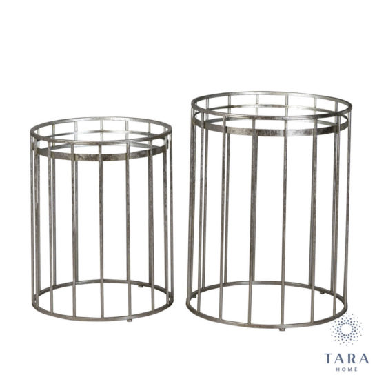 Cage Set of 2 Side Tables – Silver