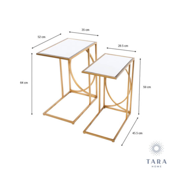 Franklin Set of 2 Sofa Tables – Gold