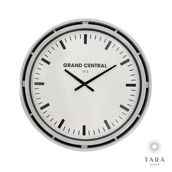 GRAND CENTRAL CLOCK GREY GLOSS